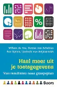 De kleurrijke vierkante knoppen op de voorkant van haal meer uit je toetsgegevens van koninklijke boom uitgevers