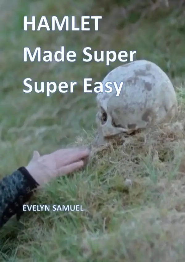 A weathered grayish white skull illustrating hamlet made super super easy with visible bone texture in grassy terrain