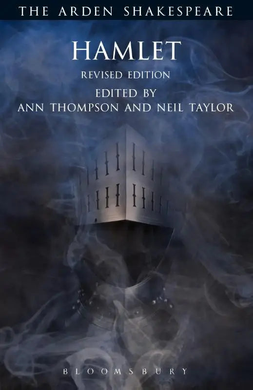 The arden edition hamlet revised edition features a dark blue cover with an ethereal helmeted figure key productions and studies