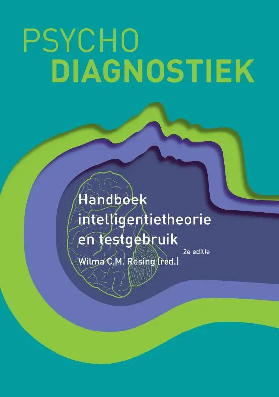 Handboek intelligentietheorie en testgebruik met groene en paarse vormen en gele hersenen van wilma resing pearson benelux
