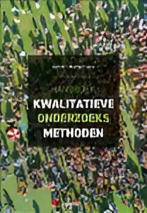 Handboek kwalitatieve onderzoeksmethoden met een groene kaft en witte tekst over kwalitatieve onderzoeksmethoden