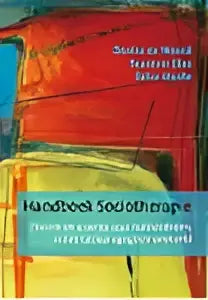 Handboek sociotherapie met een abstract ontwerp van rode en gele horizontale strepen voor maatschappij algemeen gebruik