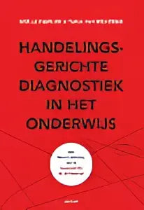 Rood boek handelingsgerichte diagnostiek in het onderwijs met witte tekst en acco uitgeverij logo van noelle pameijer