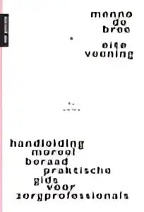 Zwart-wit tekstontwerp met het woord handheld in vet lettertype op de handleiding moreel beraad