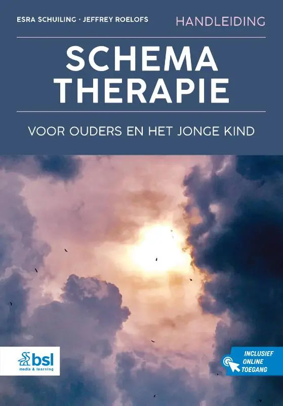 Blauw boek handleiding schematherapie voor ouders en het jonge kind met dramatische lucht op de omslag