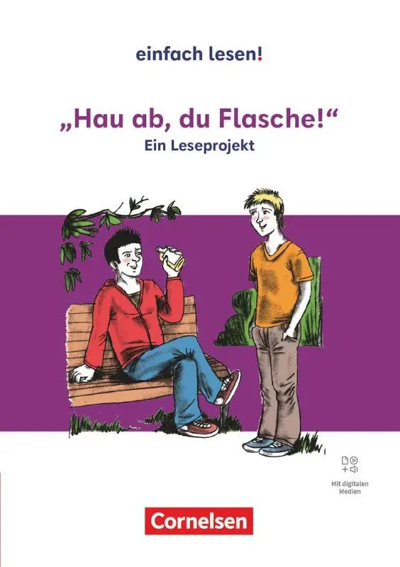 Cover van het duitse leerboek hau ab du flasche von cornelsen als arbeitsbuch mit lösungen voor taalstudie