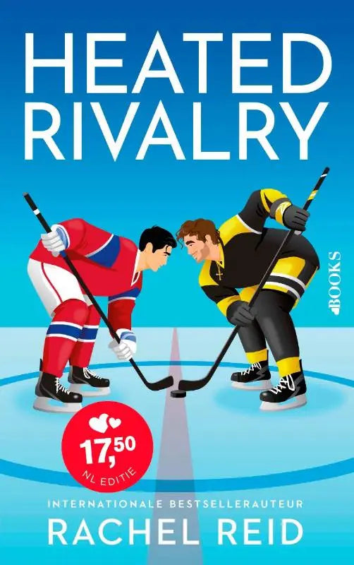 De boekcover van heated rivalry game changers 2 toont twee hockeyspelers in rode en zwart-gele tenues op een ijsbaan