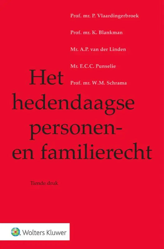 Rode boekomslag met zwarte serif tekst het hedendaagse personen- en familierecht door wolters kluwer nederland