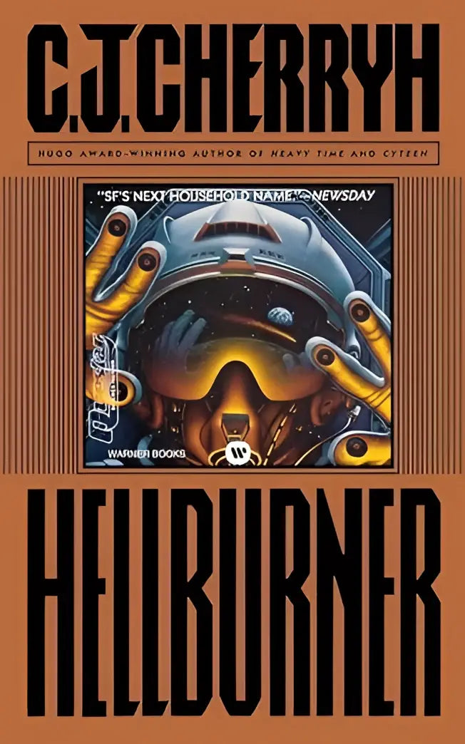 Boekomslag van hellburner door c.j. in de company wars serie boek 5 met donkere kleur en futuristisch ontwerp