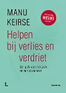 Boek cover helpen bij verlies en verdriet door manu keirse met zwart en rood ontwerp voor persoonlijke ontwikkeling en praktisch advies