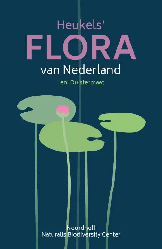 Heukels’ flora van Nederland 24e druk-boekomslag met groene lelies en roze lotusknop