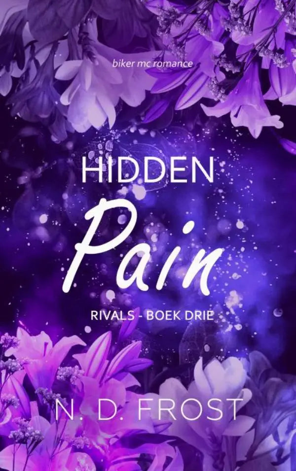 Paars bloemrijk boekomslag voor hidden pain door n geschikt voor het boek hidden pain