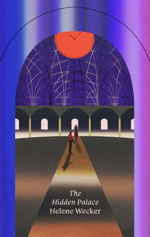 Boekcover van Hidden Palace een roman over de golem en de jinni met een paarse boog en silhouetten