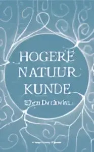 Boekomslag hogere natuurkunde van ellen deckwitz met donkerblauwe letters en lichtblauwe sierlijke achtergrond uitgeverij pluim