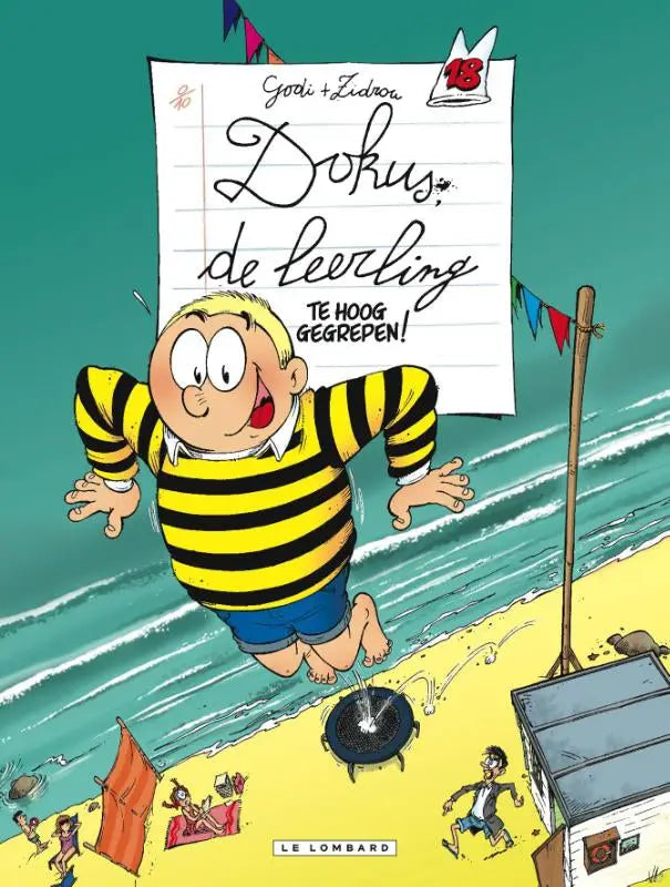 Gele en zwarte gestreepte longsleeve gedragen door cartoonfiguur in product hoog gegrepen strips algemeen