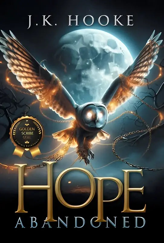 De voorkant van het boek hope abandoned door j.k. in het product hooke j hope abandoned met een donkere achtergrond