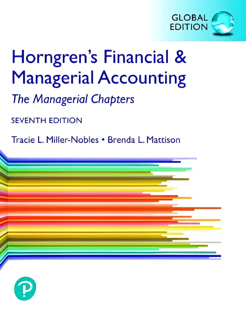 Deze editie van horngrens financial & managerial accounting het managerial chapters boek heeft een witte omslag met kleurrijke strepen en auteursnamen in zwart