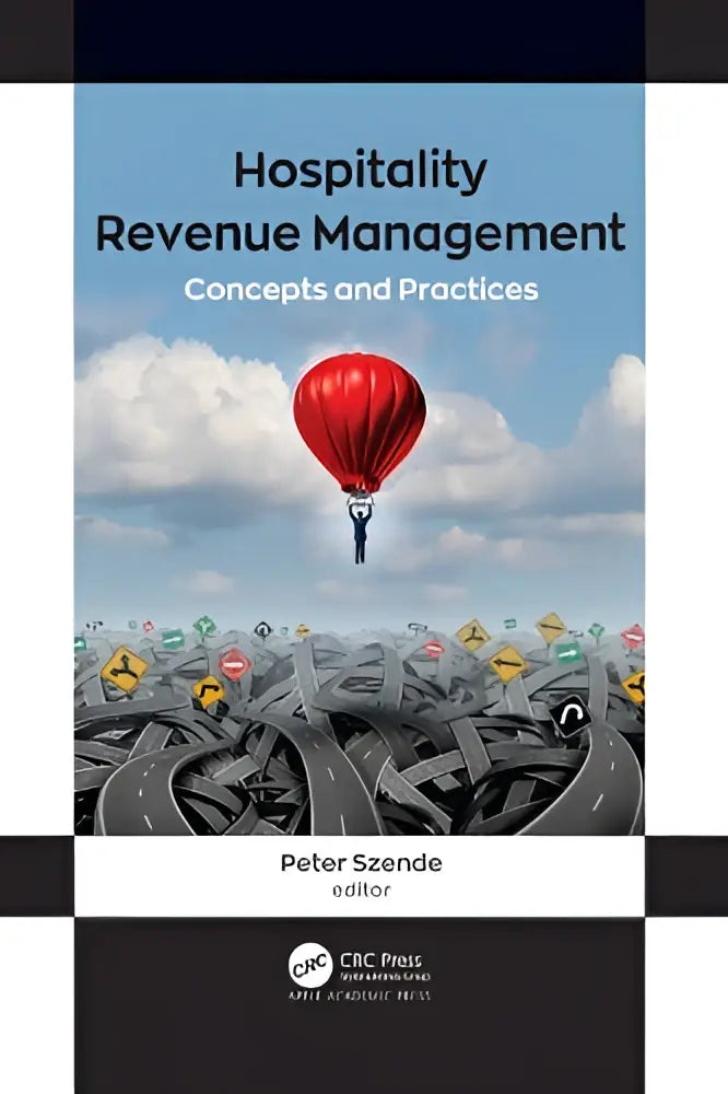 Rood hete luchtballon boven wegen en verkeersborden illustreert hospitality revenue management concepts en practices