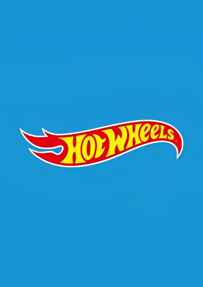 The iconic Hot Wheels logo with bold red and yellow letters on a blue background on the Hot Wheels Let’s Race turbocharged activity book