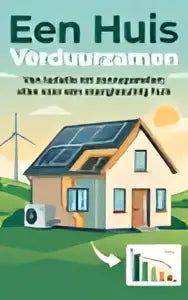 Een huis verduurzamen met een charmant energiezuinig huis met blauw dak en beige muren met kleine voortuin