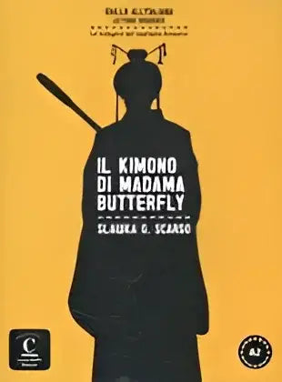 Boekomslag met silhouet van een vrouw in een kimono voor Il kimono di Madama Butterfly (A2)