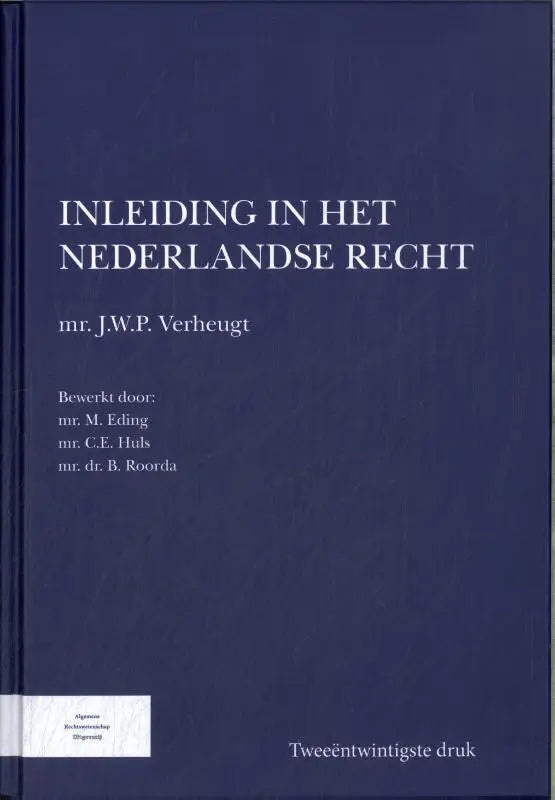 Diepblauw hardcover boek inleiding in het nederlandse recht door mr over recht algemeen en algemene onderwerpen