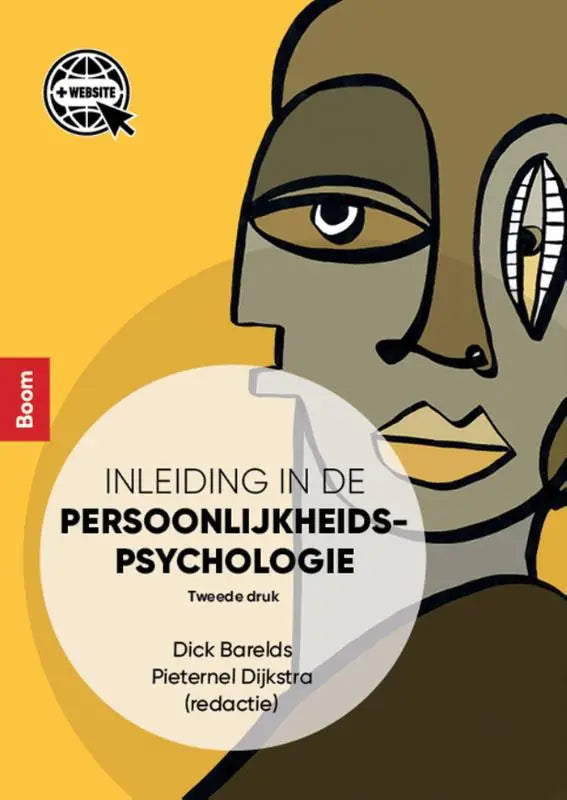 De boekcover van inleiding in de persoonlijkheidspsychologie door dick barelds en pieternel dijkstra in gele tinten van koninklijke boom uitgevers