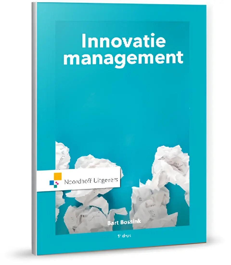 Turquoise hardcover boek innovatiemanagement door bart bossink over management algemeen uitgever noordhoff uitgevers