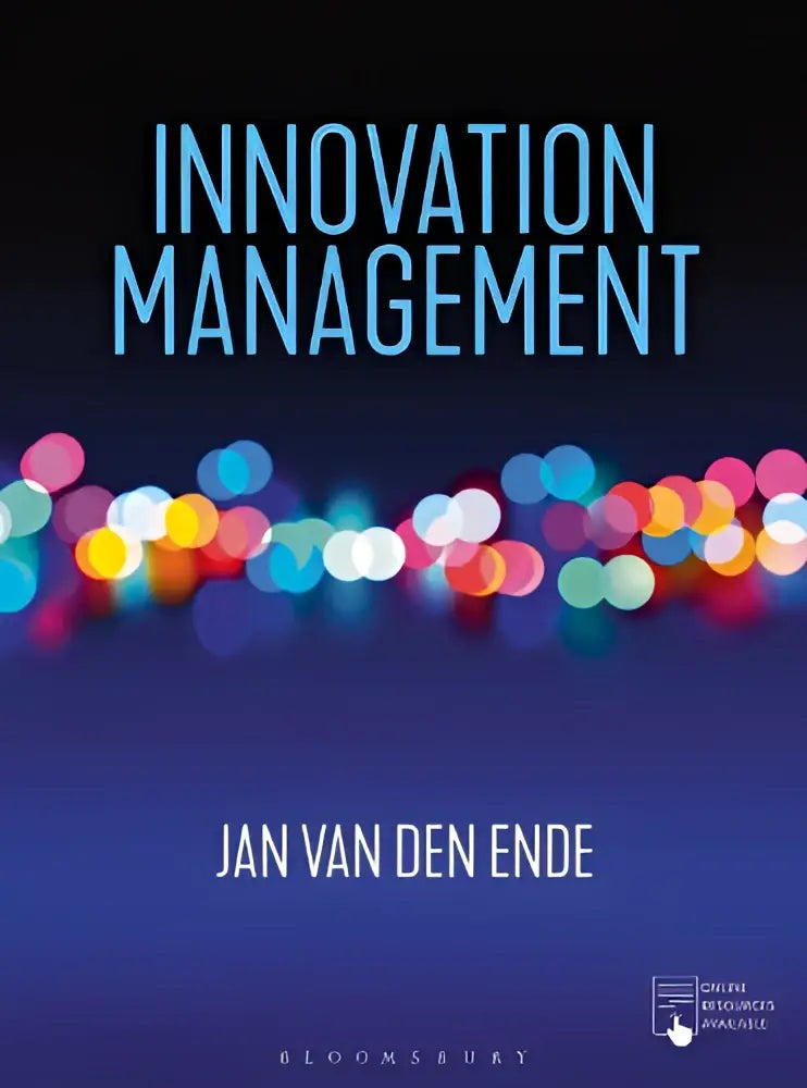 The book cover for innovation management by jan van den ende published by bloomsbury focusing on new business models
