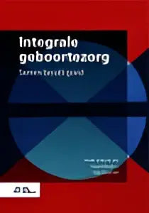 Moderne integrale geboortezorg logo met witte sans-serif tekst op donkerblauwe achtergrond voor geneeskunde algemeen