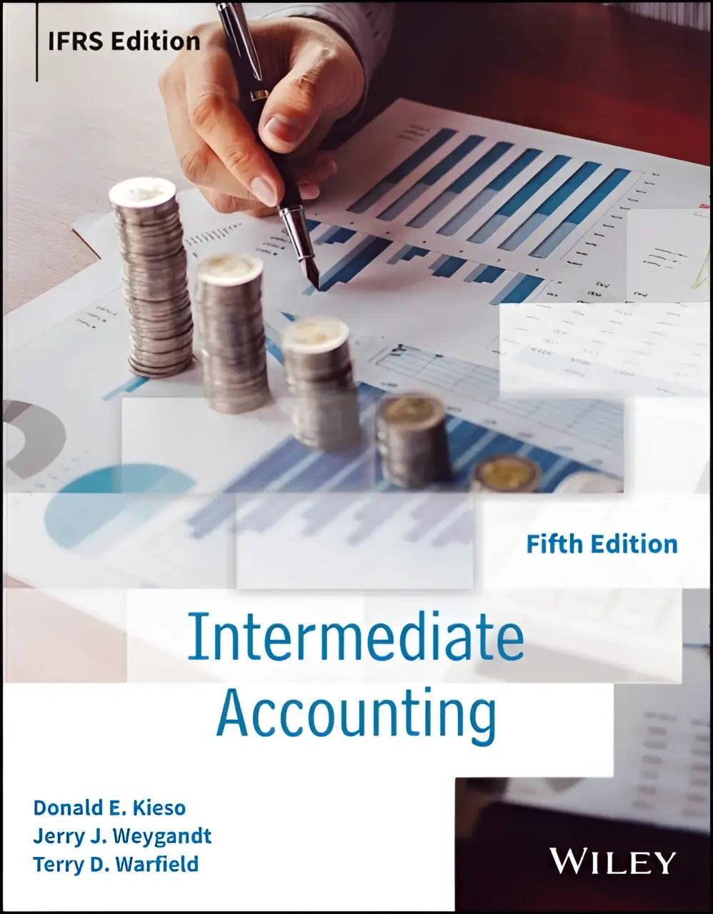 De omslag van de vijfde editie intermediate accounting ifrs textbook door donald e voor internationale aanpassing