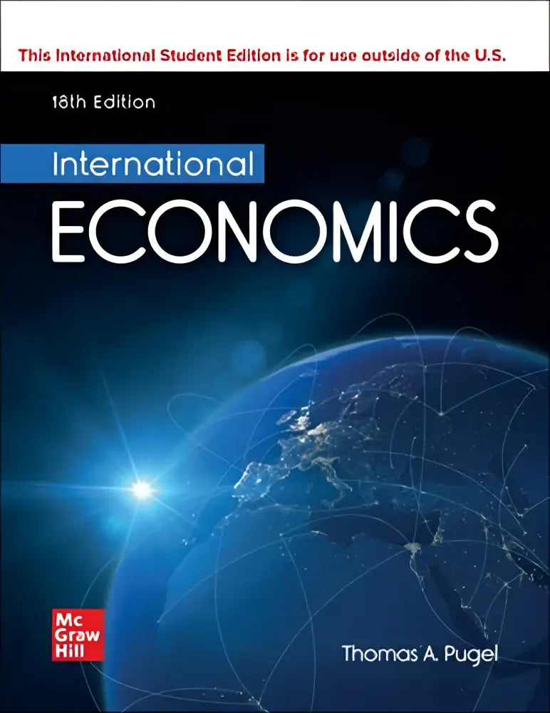 Blauw hardcover studieboek international economics ise door thomas a gericht op internationale economie thema’s