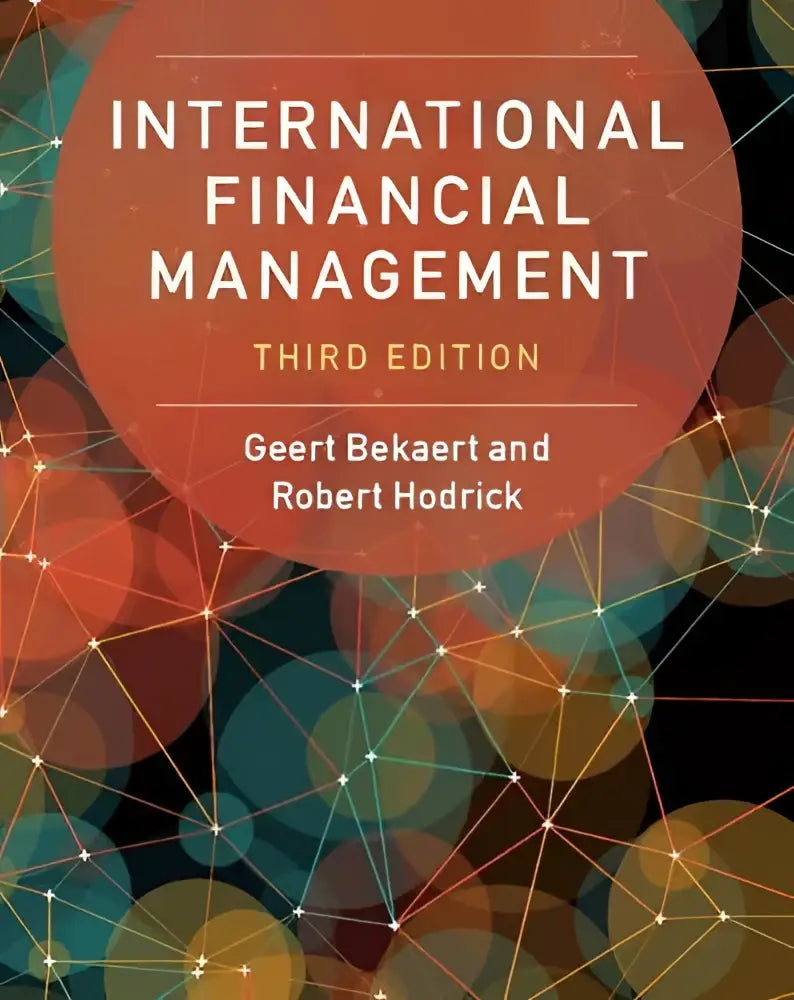 Derde editie tekstboek international financial management van geert bekaert en robert hodrick met abstract oranje knooppuntontwerp