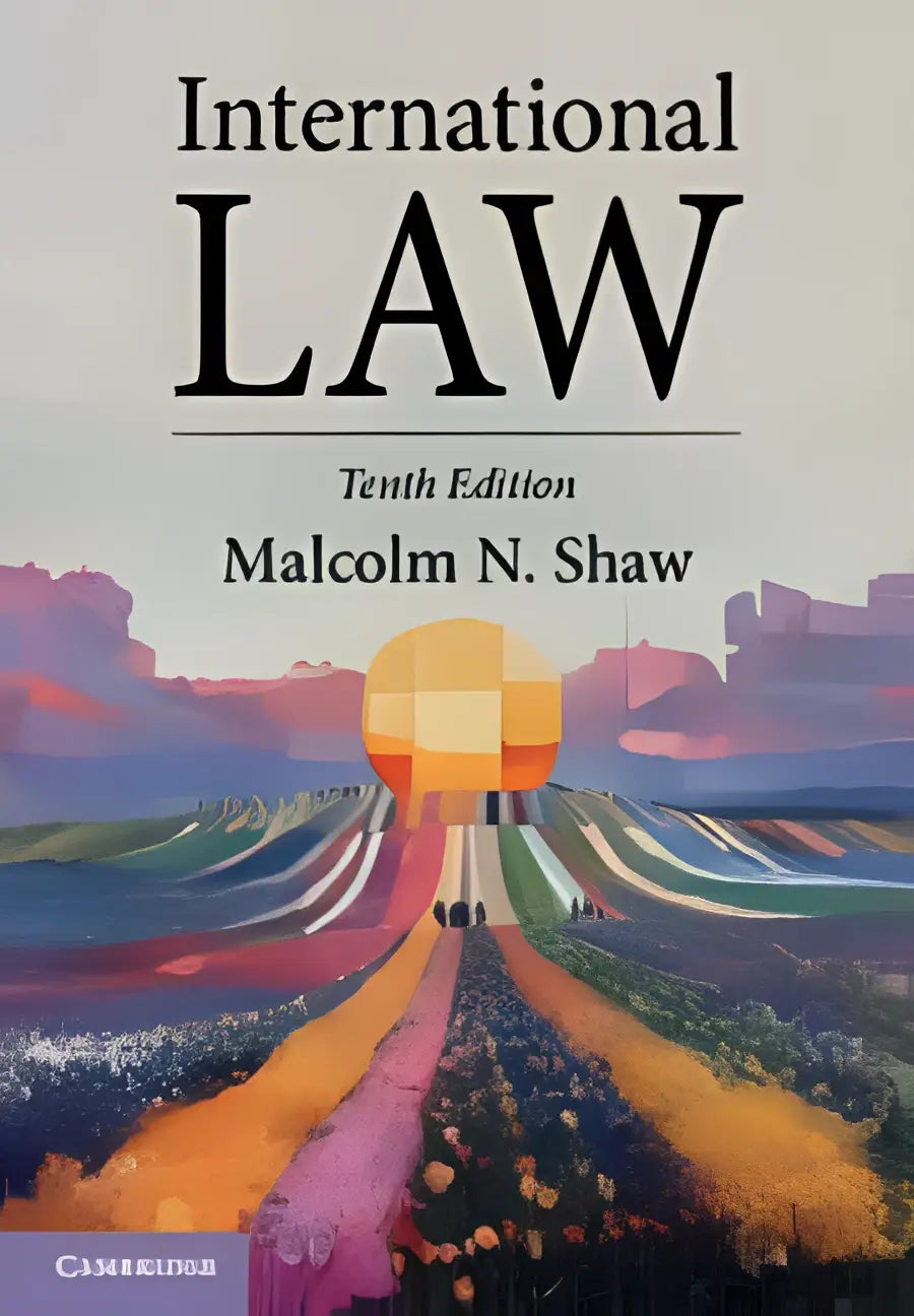 De cover van de tiende herziene editie van international law door malcolm n is een gezaghebbend werk in het veld van internationaal recht