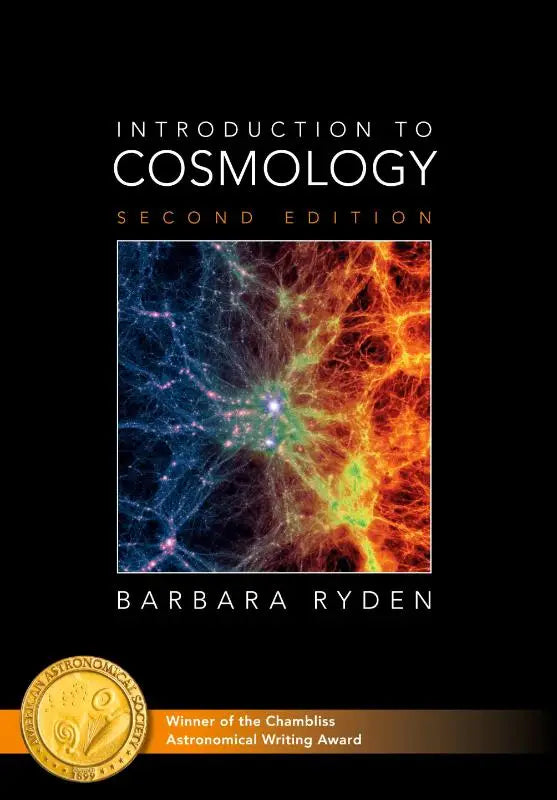 Zwarte hardcoverboek introduction to cosmology tweede editie van barbara ryden voor physics and astronomy studies