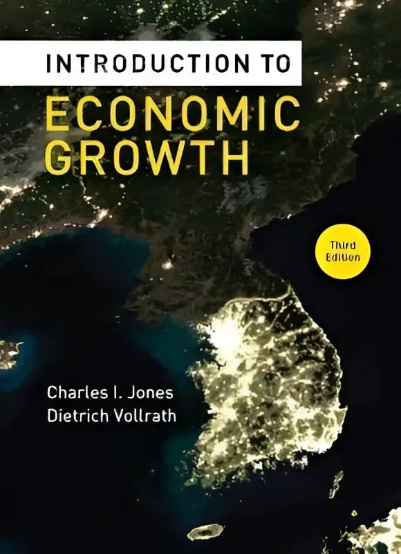 De boekcover toont een nachtelijke satellietfoto van het koreaanse schiereiland met verlichte steden voor introduction to economic growth van charles i