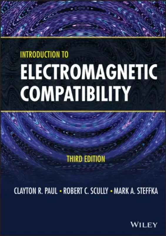 De boekcover van introduction to electromagnetic compatibility toont een abstract ontwerp in diep paars en blauw