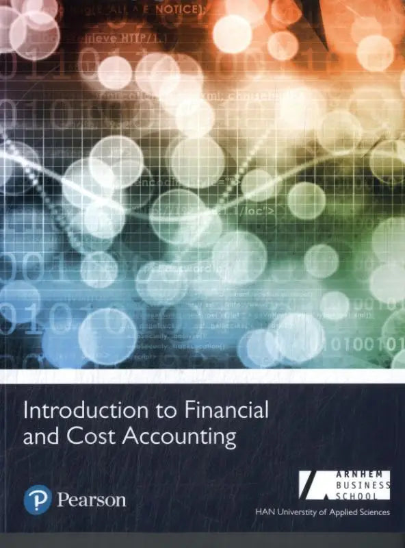Cover van introduction to financial and cost accounting van Pearson met digitale visualisatie en bokeh lichteffecten