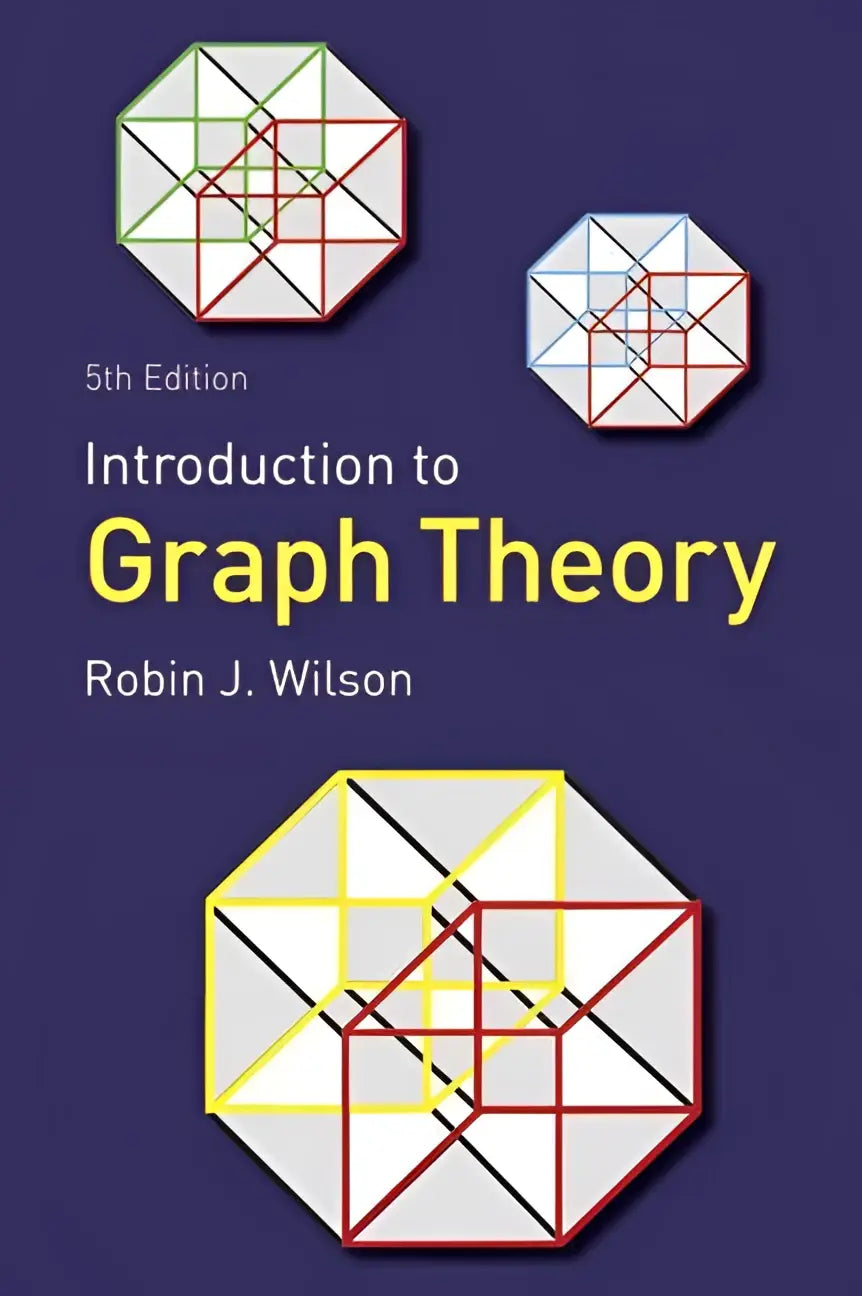 De cover van de 5e editie van het boek introduction to graph theory door robin j met focus op years graph theory