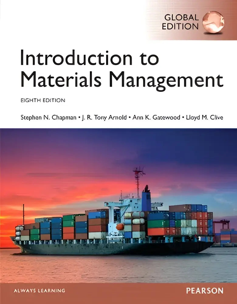 De boekomslag van introduction to materials management global edition toont een blauw ontwerp voor planning en control