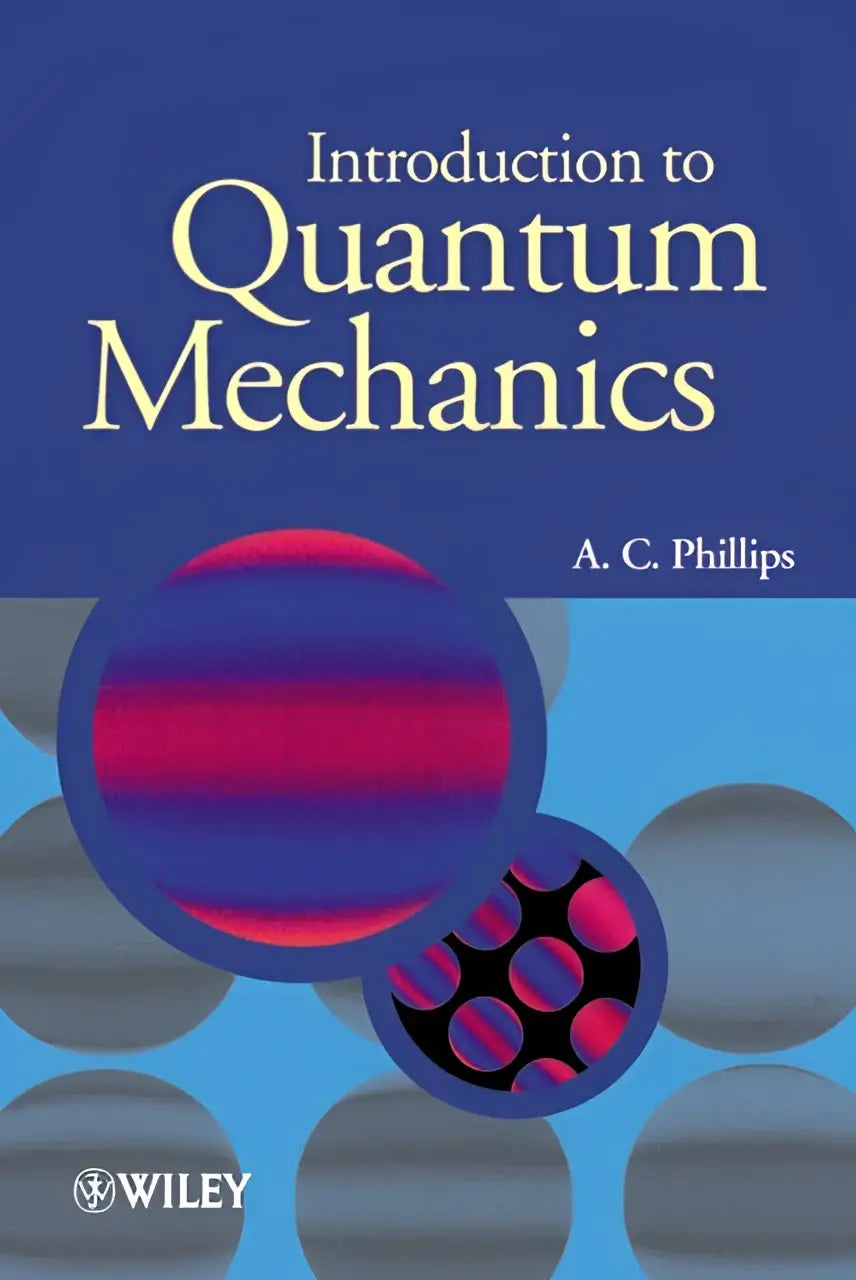 Blauw en rood gestreept cirkelvormig grafisch ontwerp op blauwe achtergrond voor introductie tot quantummechanica door a