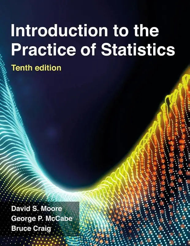 De omslag van de tiende editie van het leerboek introduction to the practice of statistics door david s voor statistiekstudies