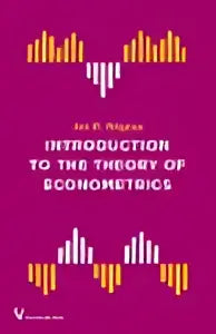 De boekcover van introduction to the theory of econometrics door jan magnus toont een roze achtergrond met oranje en gele grafieken