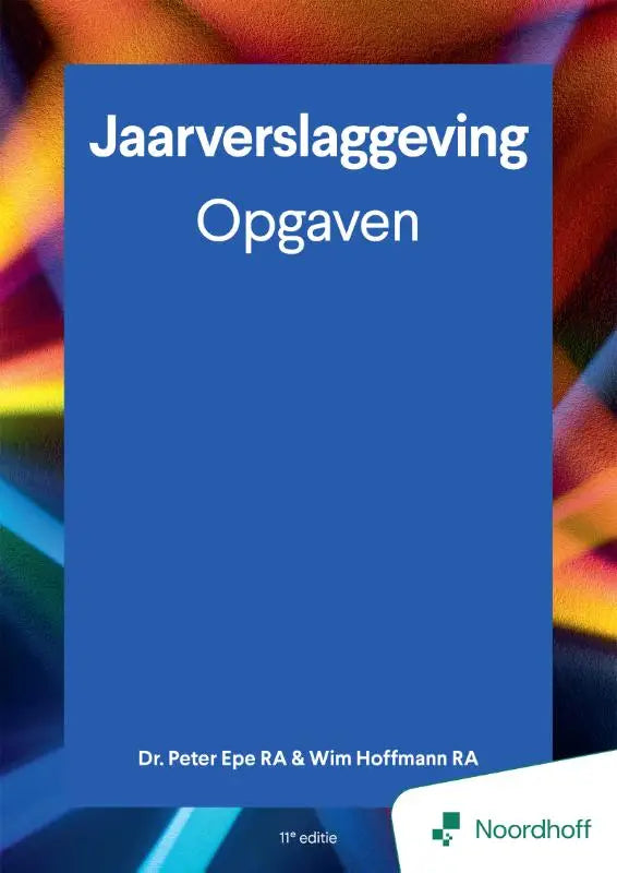 Blauwe boekomslag met witte tekst jaarverslaggeving opgaven door dr in het product jaarverslaggeving opgaven