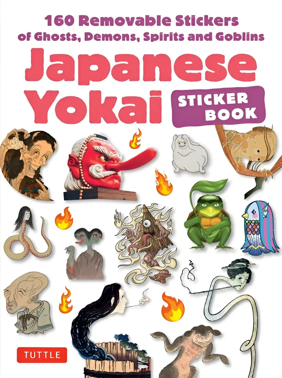 Japanse yokai sticker book met 160 verwijderbare kleurrijke stickers van geesten demonen en goblins