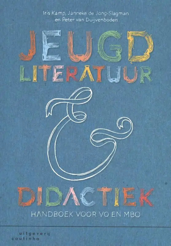 Blauwe boekcover Jeugdliteratuur en didactiek met kleurrijke tekst en witte ampersand