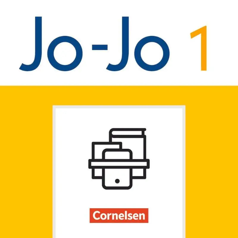 Afbeelding van jo-jo fibel allgemeine ausgabe 2023 met minimalistische zwarte lijntekening van gestapelde boeken op de omslag