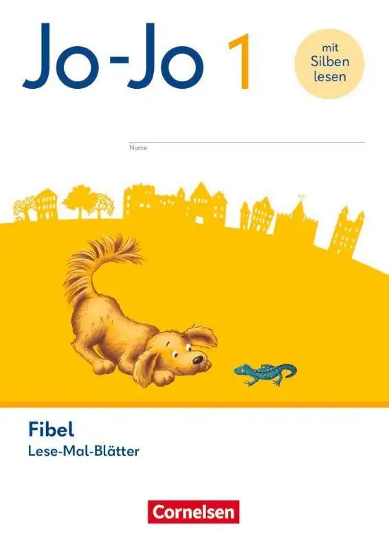 Jo-jo fibel 1 schuljahr allgemeine ausgabe 2023 mit gelbem cover und lese mal blätter featuring goldenen hund und blauen eidechse