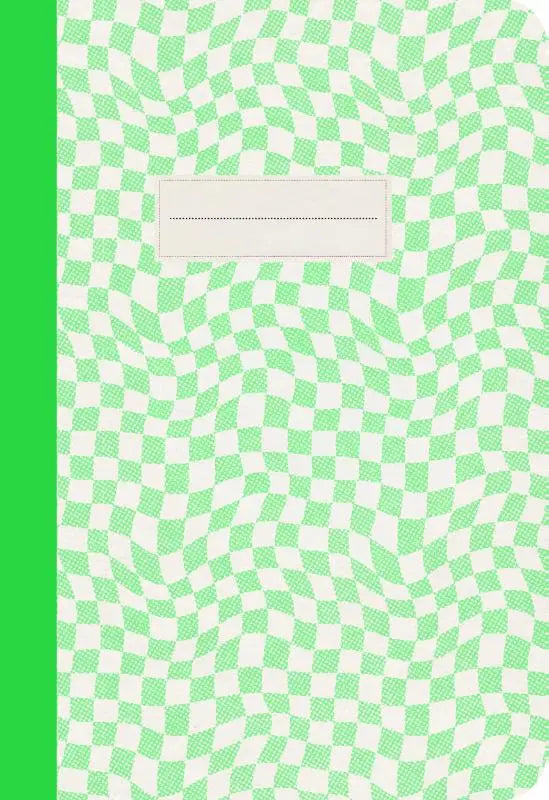 Groen-wit geruit junk this journal met golvend patroon voor knip teken schrijf en plak persoonlijk journal