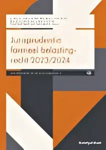 Een strak modern logo met zwarte en witte geometrische vormen voor jurisprudentie formeel belastingrecht